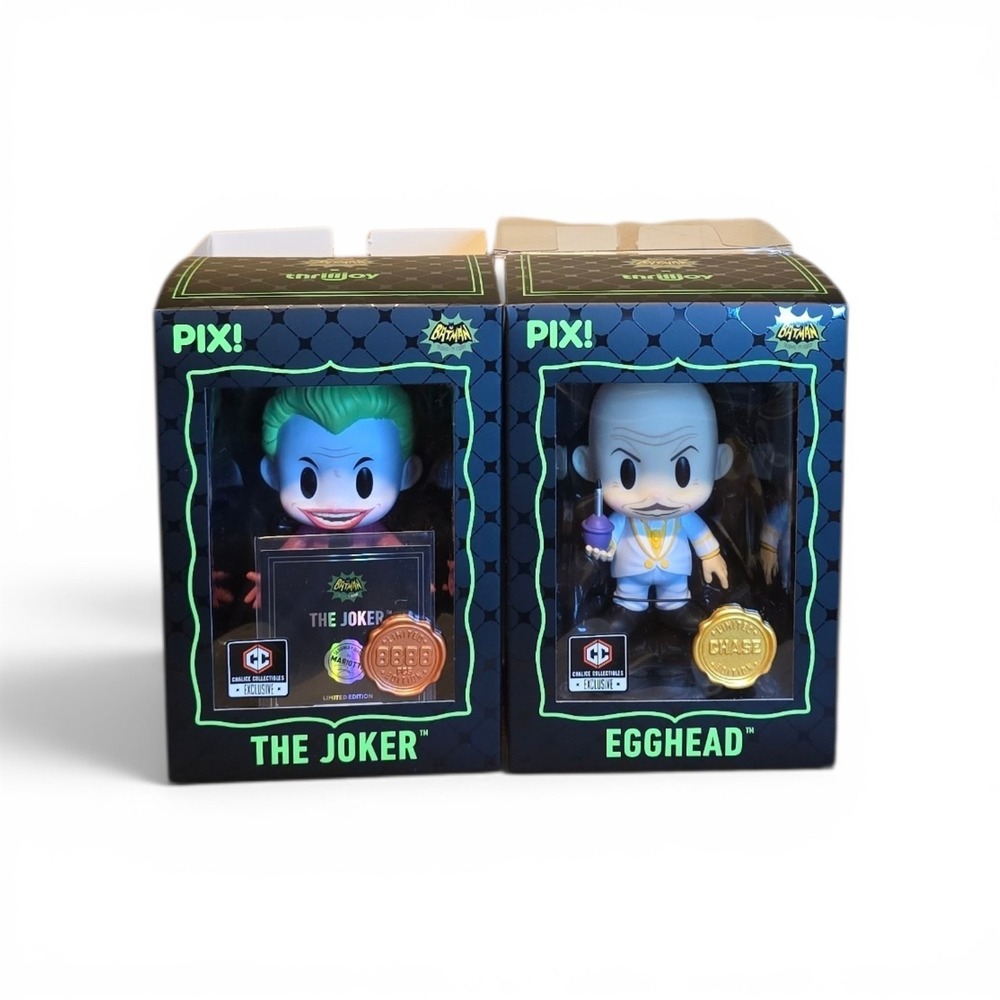 Thrilljoy PIX Batman 1966 The Joker & Egghead Chase Chalice Exclusive Figures